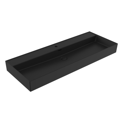Bocchi Milano 120 cm Mat Siyah Tezgah Üstü Lavabo - 2