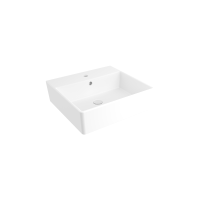 Bocchi Milano 50 cm Çanak Lavabo Batarya Delikli Mat Beyaz - 1