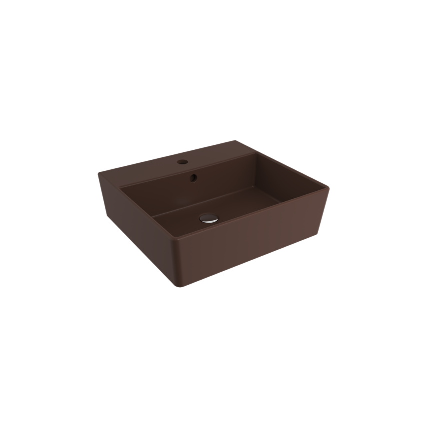 Bocchi Milano 50 cm Çanak Lavabo Batarya Delikli Mat Kahve - Bocchi