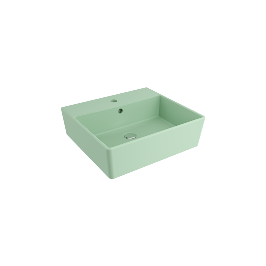 Bocchi Milano 50 cm Çanak Lavabo Batarya Delikli Mat Mint Yeşil - Bocchi
