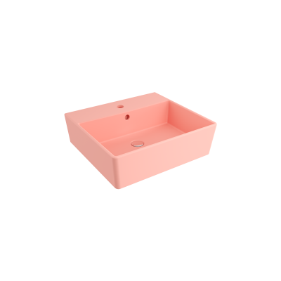 Bocchi Milano 50 cm Çanak Lavabo Batarya Delikli Mat Somon - 1