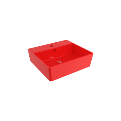 Bocchi Milano 50 cm Çanak Lavabo Batarya Delikli Parlak Kırmızı - 1