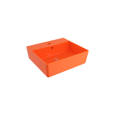 Bocchi Milano 50 cm Çanak Lavabo Batarya Delikli Parlak Turuncu - 1