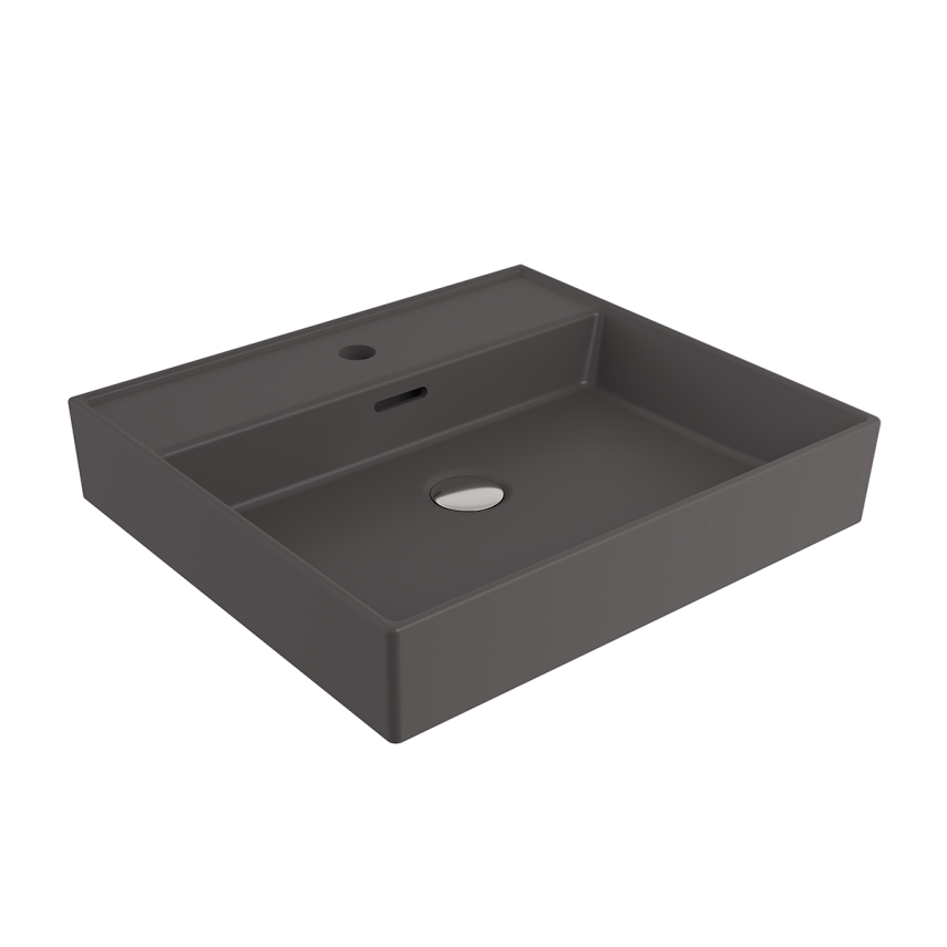 Bocchi Milano 50 cm Lavabo Batarya Delikli Mat Antrasit - Bocchi
