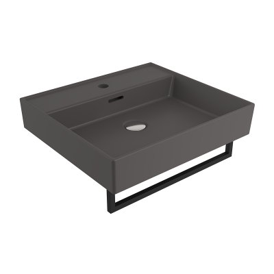Bocchi Milano 50 cm Lavabo Batarya Delikli Mat Antrasit - 3