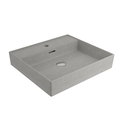 Bocchi Milano 50 cm Lavabo Batarya Delikli Mat Beton - 1