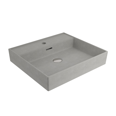 Bocchi Milano 50 cm Lavabo Batarya Delikli Mat Beton - 5
