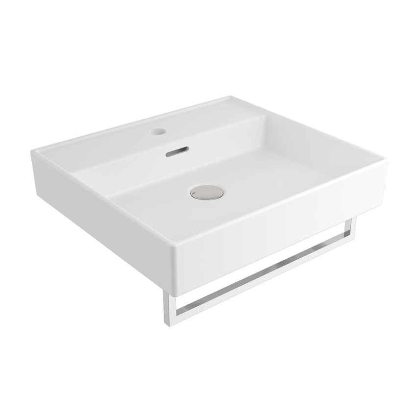 Bocchi Milano 50 cm Lavabo Batarya Delikli Mat Beyaz - Bocchi (1)