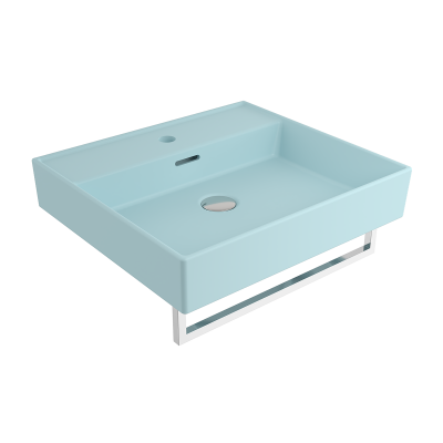 Bocchi Milano 50 cm Lavabo Batarya Delikli Mat Buz Mavisi - 2