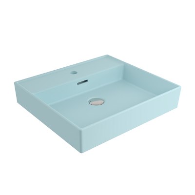 Bocchi Milano 50 cm Lavabo Batarya Delikli Mat Buz Mavisi - 5
