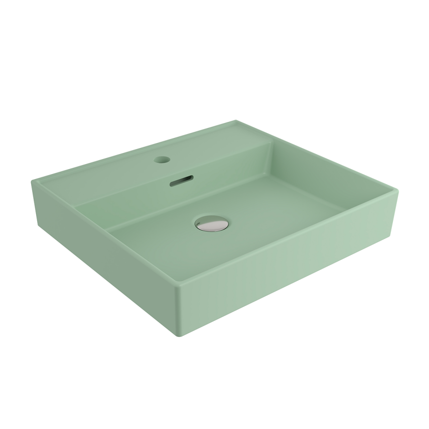 Bocchi Milano 50 cm Lavabo Batarya Delikli Mat Mint Yeşil - Bocchi