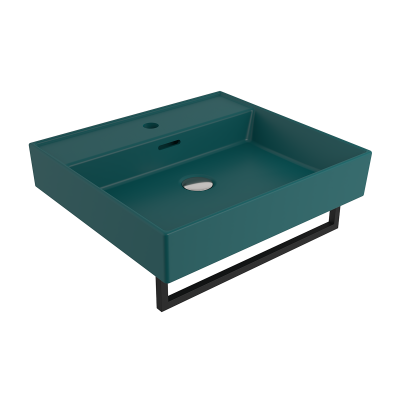 Bocchi Milano 50 cm Lavabo Batarya Delikli Mat Petrol Mavisi - 3