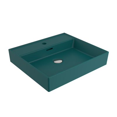 Bocchi Milano 50 cm Lavabo Batarya Delikli Mat Petrol Mavisi - 4