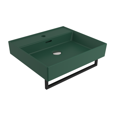 Bocchi Milano 50 cm Lavabo Batarya Delikli Mat Yeşil - 2