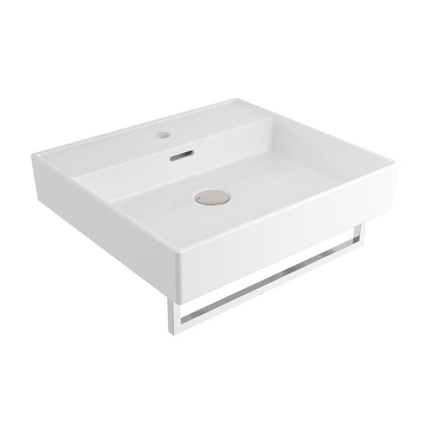 Bocchi Milano 50 cm Lavabo Batarya Delikli Parlak Beyaz - Bocchi (1)