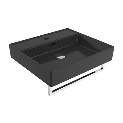 Bocchi Milano 50 cm Lavabo Batarya Delikli Parlak Siyah - 2