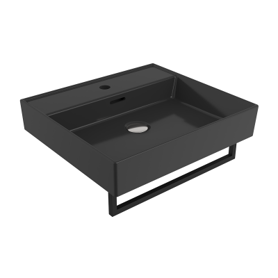 Bocchi Milano 50 cm Lavabo Batarya Delikli Parlak Siyah - 3