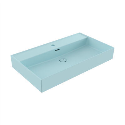 Bocchi Milano 80 cm Çanak Lavabo Mat Buz Mavisi - 2