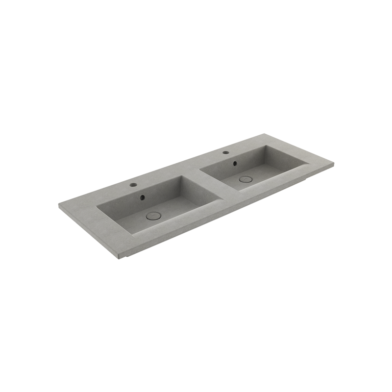 Bocchi Milano Çift Gözlü Lavabo 120 cm Mat Beton - Bocchi (1)