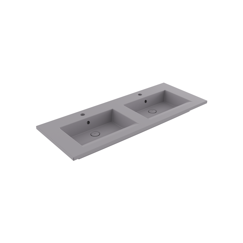 Bocchi Milano Çift Gözlü Lavabo 120 cm Mat Gri - Bocchi (1)