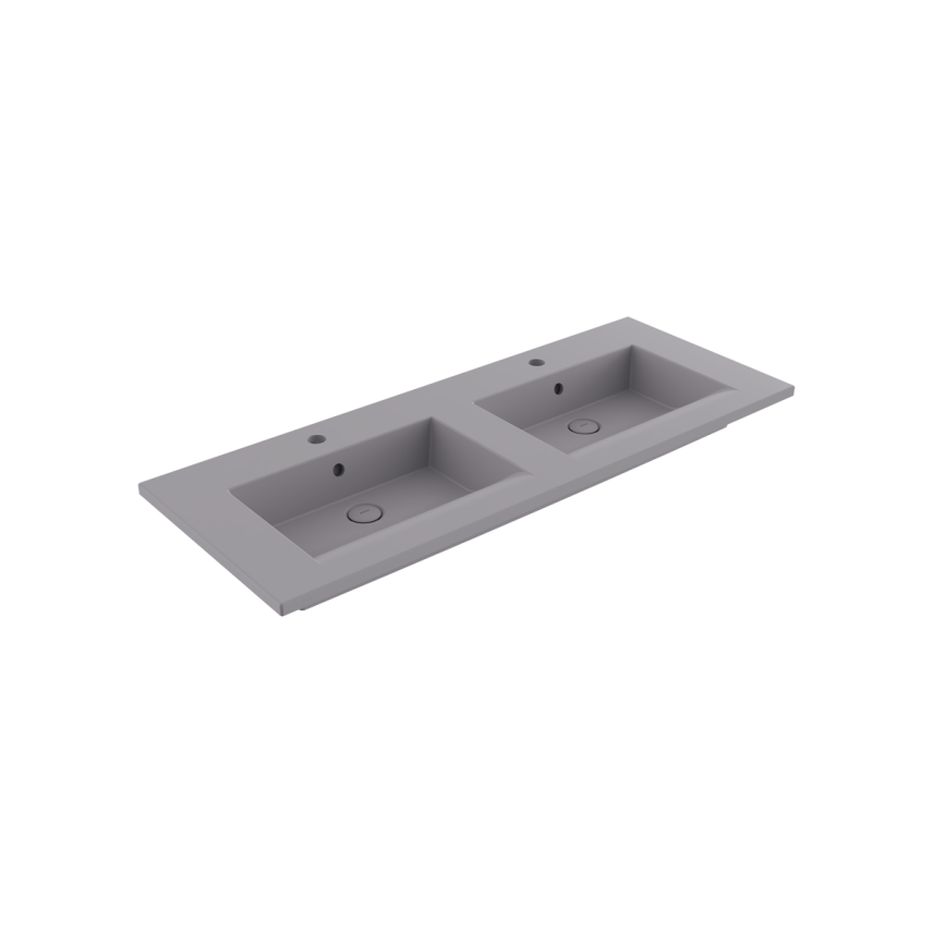 Bocchi Milano Çift Gözlü Lavabo 120 cm Mat Gri - Bocchi