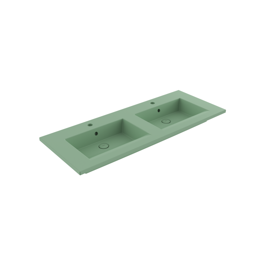 Bocchi Milano Çift Gözlü Lavabo 120 cm Mat Mint Yeşil - Bocchi