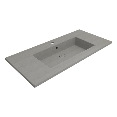Bocchi Milano Etajerli Lavabo 100 cm Mat Beton - 3