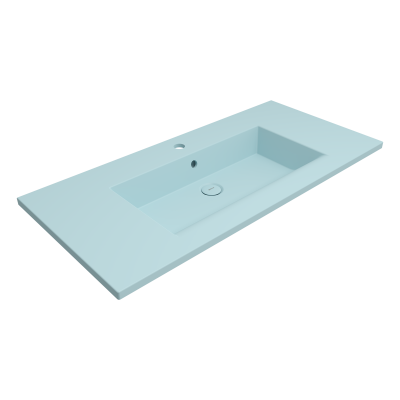 Bocchi Milano Etajerli Lavabo 100 cm Mat Buz Mavisi - 1