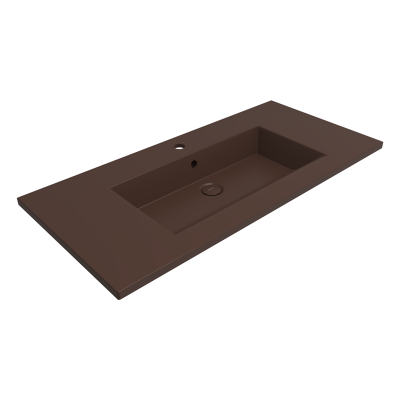 Bocchi Milano Etajerli Lavabo 100 cm Mat Kahve - 3