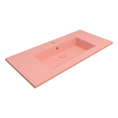 Bocchi Milano Etajerli Lavabo 100 cm Mat Somon - 3
