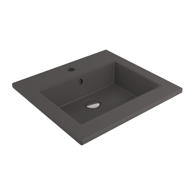 Bocchi Milano Etajerli Lavabo 50 cm Mat Antrasit - 2