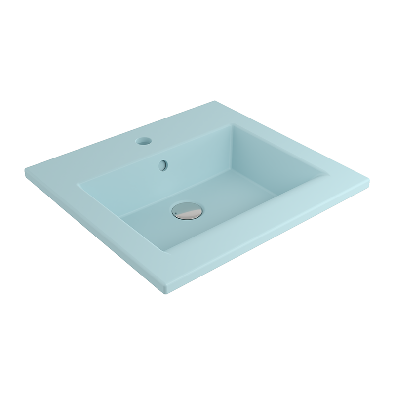 Bocchi Milano Etajerli Lavabo 50 cm Mat Buz Mavisi - Bocchi (1)