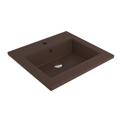 Bocchi Milano Etajerli Lavabo 50 cm Mat Kahve - 2