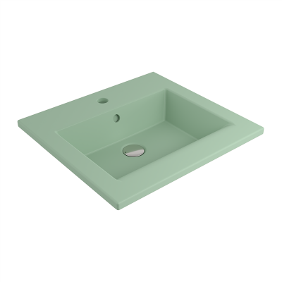 Bocchi Milano Etajerli Lavabo 50 cm Mat Mint Yeşil - 2
