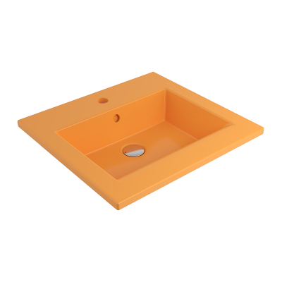 Bocchi Milano Etajerli Lavabo 50 cm P. Mandalina Sarısı - 2