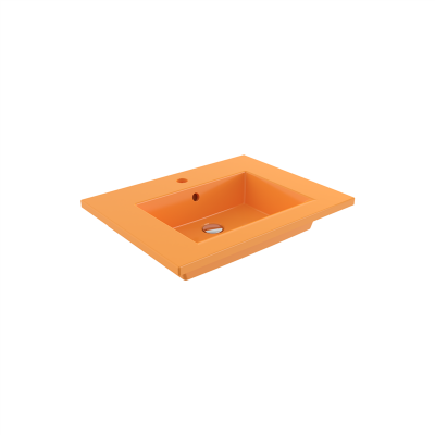 Bocchi Milano Etajerli Lavabo 60 cm Parlak Mandalina Sarısı - 2
