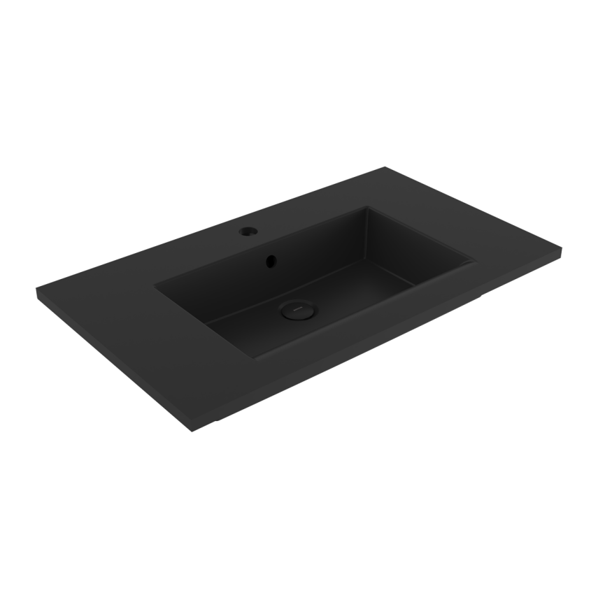 Bocchi Milano Etajerli Lavabo 80 cm Mat Siyah - Bocchi