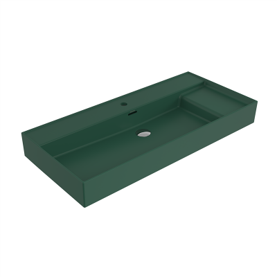 Bocchi Milano Sağdan Etajerli Lavabo 100 cm Mat Yeşil - 2
