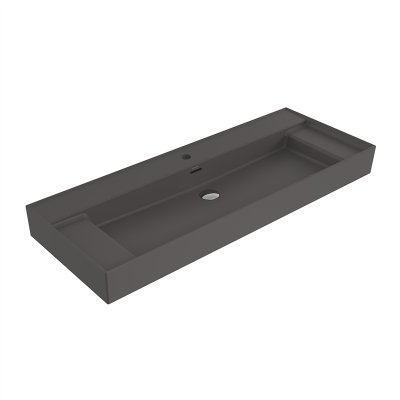 Bocchi Milano Sağdan Etajerli Lavabo 120 cm Mat Antrasit - 2