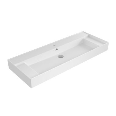 Bocchi Milano Sağdan Etajerli Lavabo 120 cm Mat Beyaz - 3
