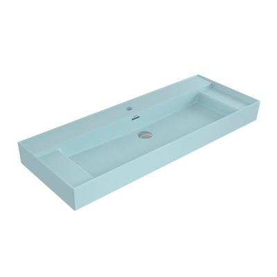 Bocchi Milano Sağdan Etajerli Lavabo 120 cm Mat Buz Mavisi - 1