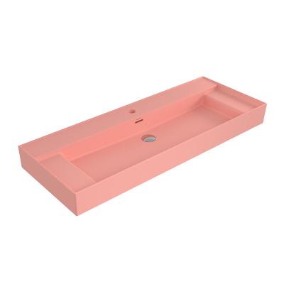 Bocchi Milano Sağdan Etajerli Lavabo 120 cm Mat Somon - 3