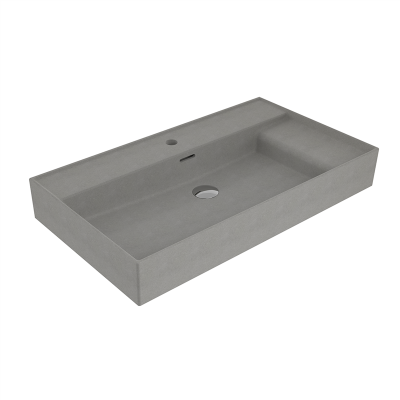 Bocchi Milano Sağdan Etajerli Lavabo 80 cm Mat Beton - 2