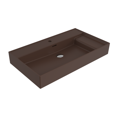 Bocchi Milano Sağdan Etajerli Lavabo 80 cm Mat Kahve - 2