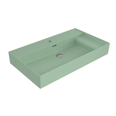 Bocchi Milano Sağdan Etajerli Lavabo 80 cm Mat Mint Yeşil - 3