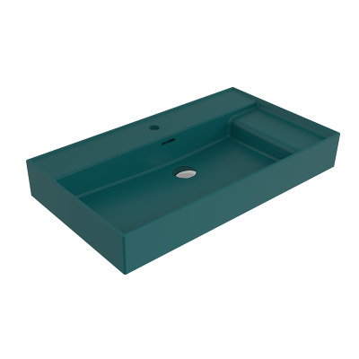 Bocchi Milano Sağdan Etajerli Lavabo 80 cm Mat Petrol Mavisi - 2