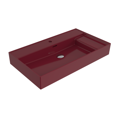 Bocchi Milano Sağdan Etajerli Lavabo 80 cm P. Burgonya Bordosu - 2
