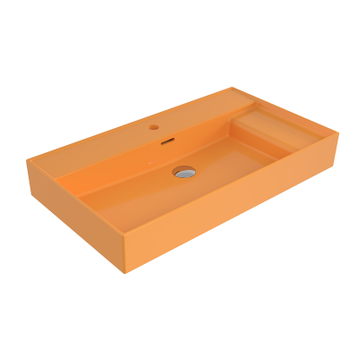Bocchi Milano Sağdan Etajerli Lavabo 80 cm P. Mandalina Sarısı - 2