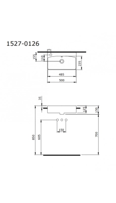 Bocchi Milano Sol Yarım Tezgah Lavabo 50 cm - 4