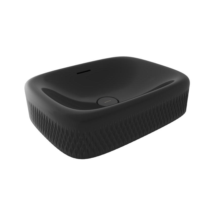 Bocchi New Age Tezgah Üstü Lavabo 55 cm Parlak Siyah - Bocchi